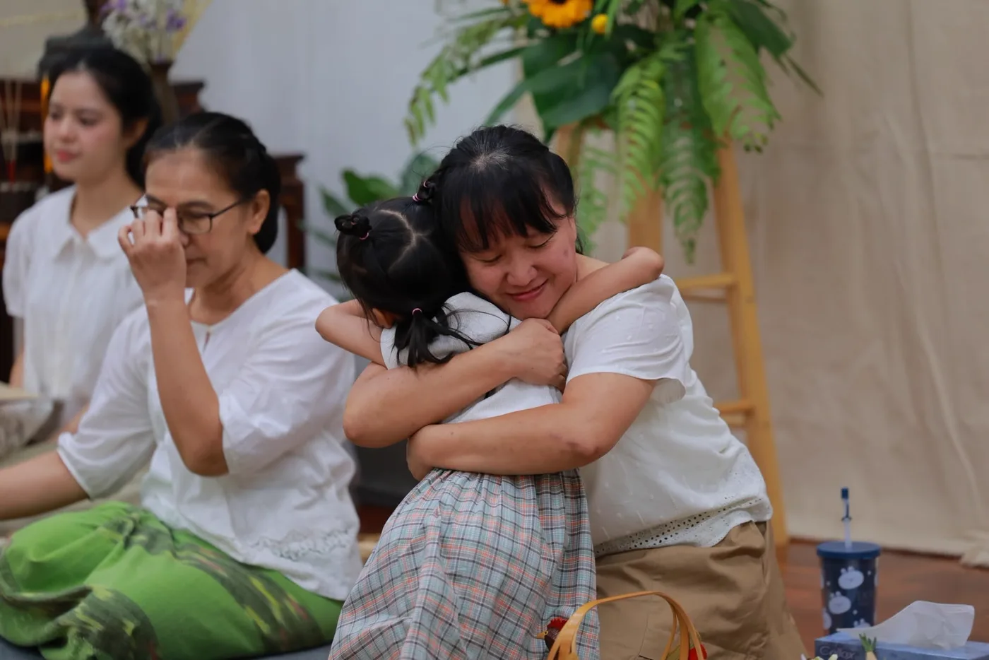 A teacher and a child
